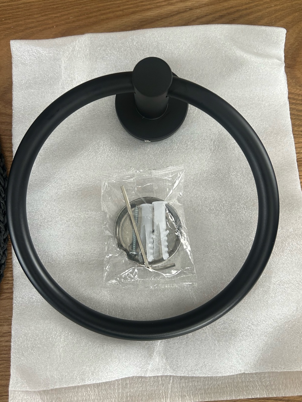 Matte Black Wall-Mount Towel Ring -NEW
